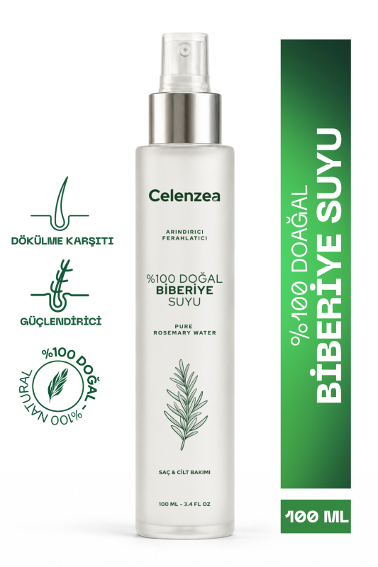 %100 Doğal Biberiye Suyu Dökülme Karşıtı ve Saç Uzaması Destekleyici Bakım, Güçlendirici Bitkisel Saç Spreyi Pure Rosemary Water Spray 100ml - 1