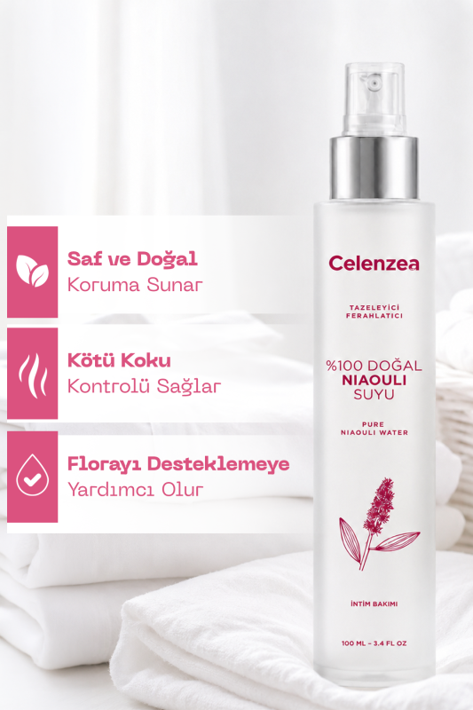 %100 Doğal Nioli Suyu Genital Bölge Kötü Koku Önleyici, Ferahlatıcı ve Tazeleyici Tonik, İntim Bakım Spreyi Pure Niaouli Water Spray (Melaleuca Viridiflora) 100ml - 2
