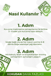 3x Çamaşır Yün Keçe Kurutma Topu, Kurutma Makinesi İçin Doğal Yumuşatıcı, Esansiyel Yağ Hediyeli Set - 3