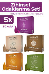 Zihinsel Odaklanma 5X Geri Akış Tütsüsü Seti Konik Tütsü Backflow Incense Cones 5x10 Adet - 1