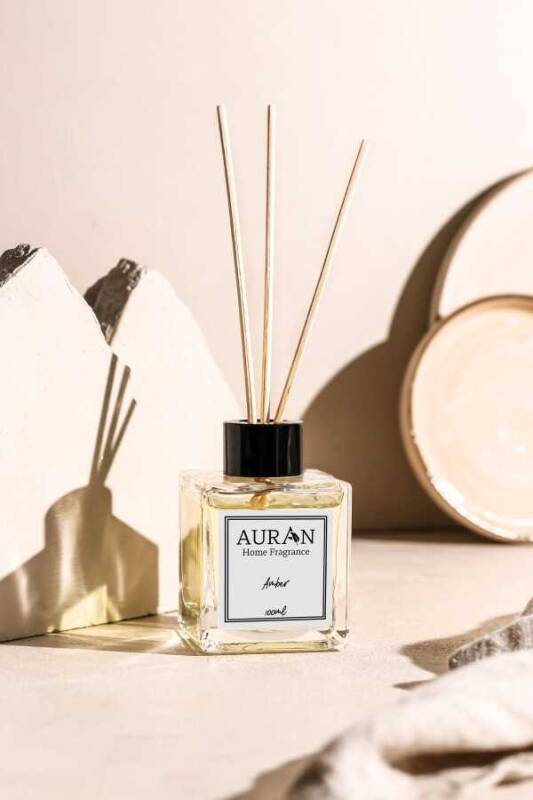 Amber Çubuklu Oda Kokusu Bambu Kokusu Kare Şişe Amber Reed Diffuser 100ml - 2