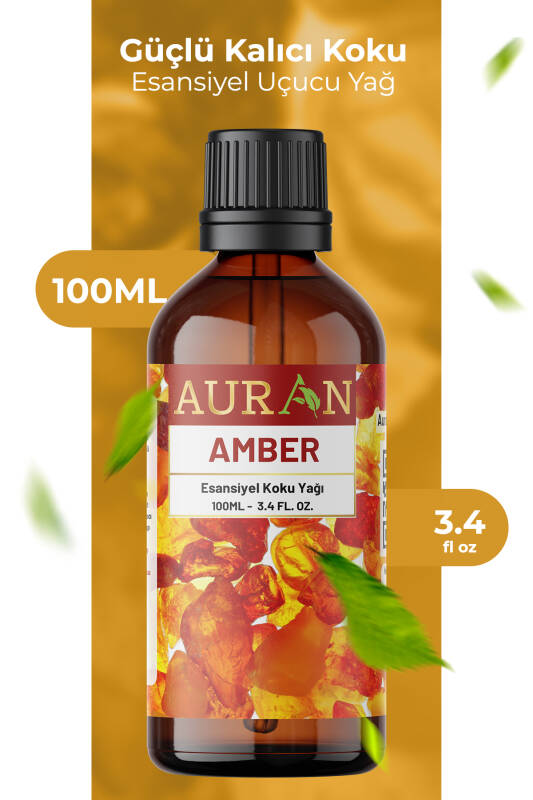 Amber Esansiyel Uçucu Koku Yağı Difüzör Esansı Buhurdanlık Yağı Aromaterapi Yağı 100ml - 1
