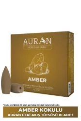 Auran Amber Kokulu Geri Akış Tütsüsü konik Tütsü Amber Backflow Incense Cones 10 Adet - 2