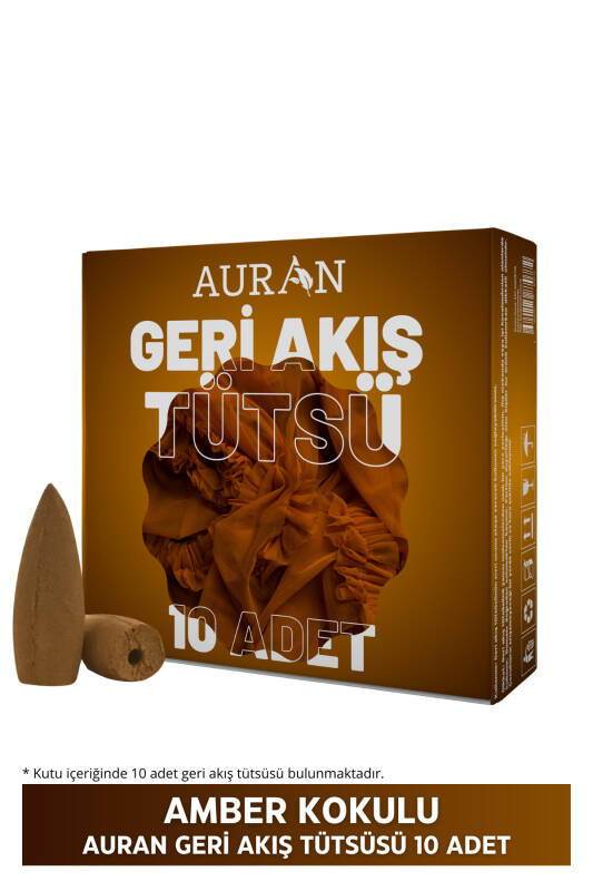 Auran Amber Kokulu Geri Akış Tütsüsü konik Tütsü Amber Backflow Incense Cones 10 Adet - 1