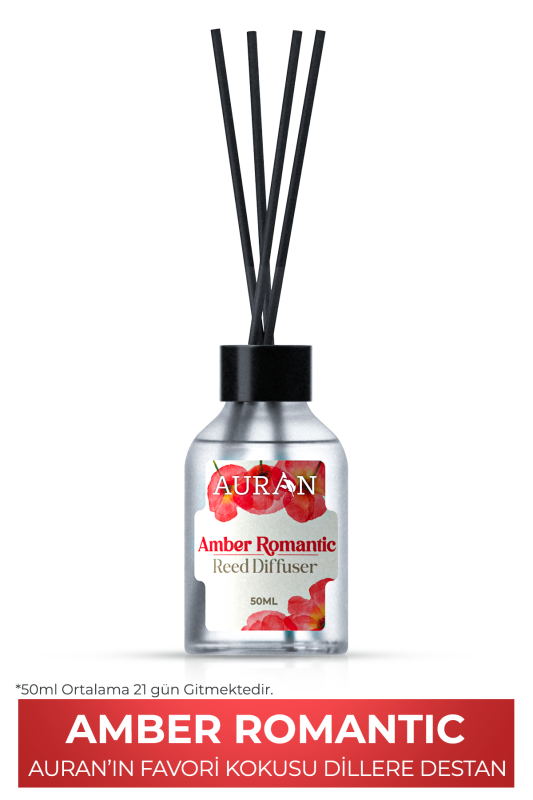 Amber Romantik Çubuklu Oda Kokusu Bambu Kokusu Amber Romantic Reed Diffuser 50ml - 1