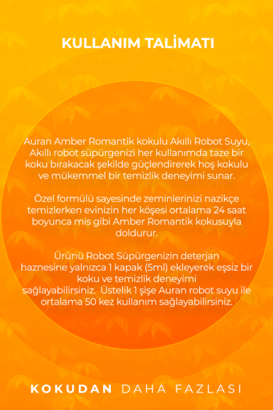 Amber Romantik Kokulu Akıllı Robot Süpürge Suyu, Mop Suyu Yüzey Temizleyici Robot Deterjanı 250ml - 5