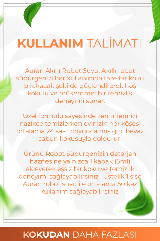 Amber Romantik Kokulu Akıllı Robot Süpürge Suyu, Mop Suyu Yüzey Temizleyici Robot Deterjanı 250ml - 5