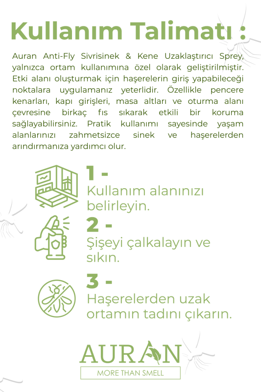 Anti-Fly Sinek, Sivrisinek, Kene ve Haşere Kovucu, Ortam Koruyucu, Bitkisel Sinek Savar Sprey 250ml - 7