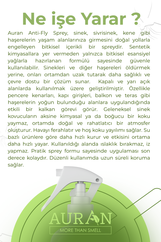 Anti-Fly Sinek, Sivrisinek, Kene ve Haşere Kovucu, Ortam Koruyucu, Bitkisel Sinek Savar Sprey 250ml - 3