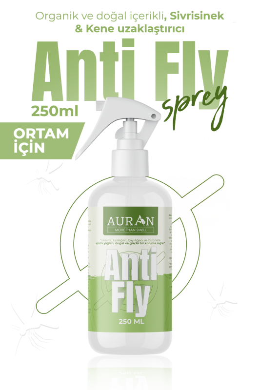 Anti-Fly Sinek, Sivrisinek, Kene ve Haşere Kovucu, Ortam Koruyucu, Bitkisel Sinek Savar Sprey 250ml - 1