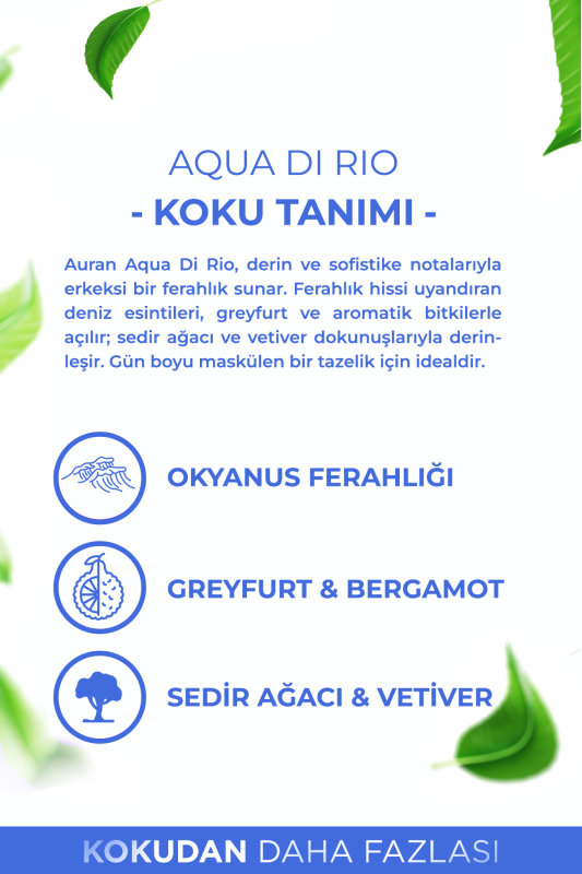 Aqua Di Rio Parfümlü Erkek Vücut Spreyi Ferahlatıcı ve Etkileyici Vücut Misti Body Mist Spray 150ml - 9