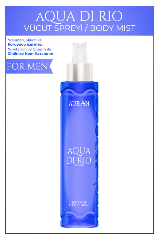 Aqua Di Rio Parfümlü Erkek Vücut Spreyi Ferahlatıcı ve Etkileyici Vücut Misti Body Mist Spray 150ml - 1