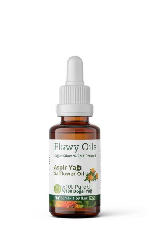 Flowy Oils Aspir Yağı %100 Doğal Bitkisel Sabit Yağ Safflower Oil 50ml - 1