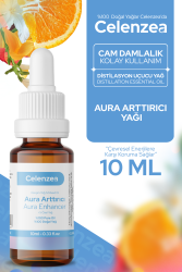 Aura Arttırıcı Uçucu Yağı +5 Özel Yağ Karışımı, %100 Doğal Meditasyon ve Yoga Yağı, Duygusal Denge ve Motivasyon Yükseltici, Aromaterapi 10ml - Celenzea