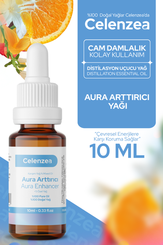 Aura Arttırıcı Uçucu Yağı +5 Özel Yağ Karışımı, %100 Doğal Meditasyon ve Yoga Yağı, Duygusal Denge ve Motivasyon Yükseltici, Aromaterapi 10ml - 1