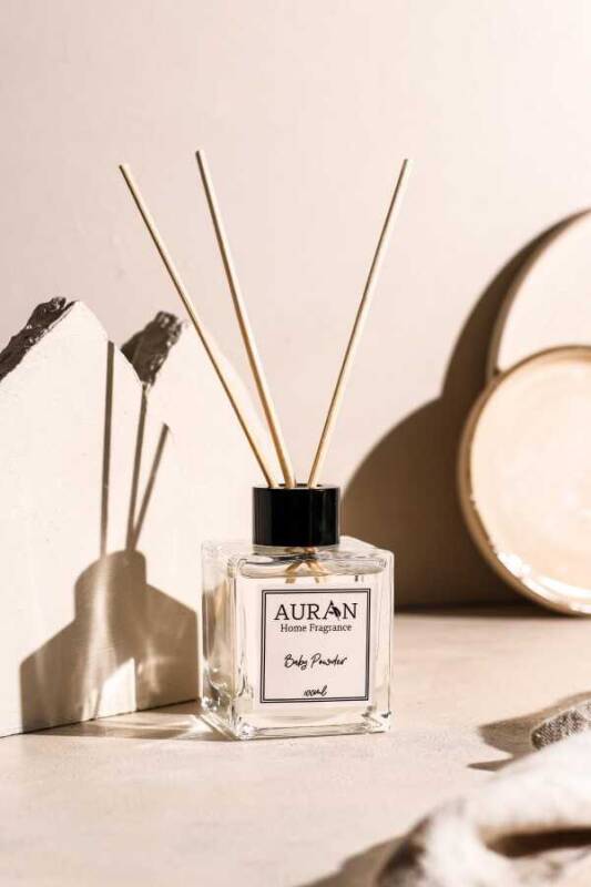 Bebek Pudrası Çubuklu Oda Kokusu Bambu Kokusu Kare Şişe Baby Powder Reed Diffuser 100ml - 2