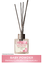 Bebek Pudrası Çubuklu Oda Kokusu Bambu Kokusu Kare Şişe Baby Powder Reed Diffuser 100ml - AURAN