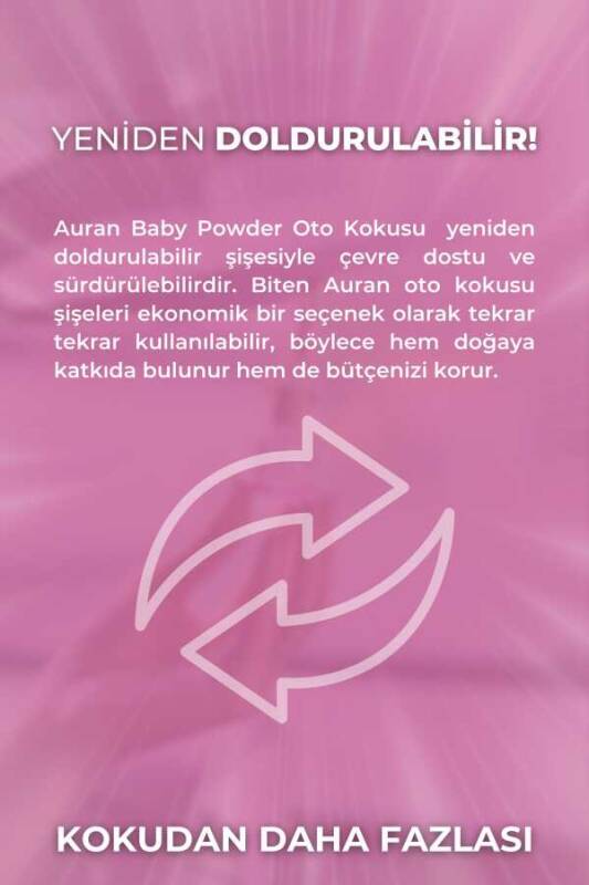 Baby Powder Oto Kokusu İp Askılı Araç Kokusu Uzun Süre Kalıcı Bebek Pudrası Araba Kokusu 8ml - 5