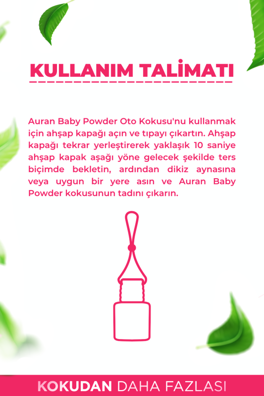 Baby Powder Oto Kokusu İp Askılı Araç Kokusu Uzun Süre Kalıcı Bebek Pudrası Araba Kokusu 8ml - 6
