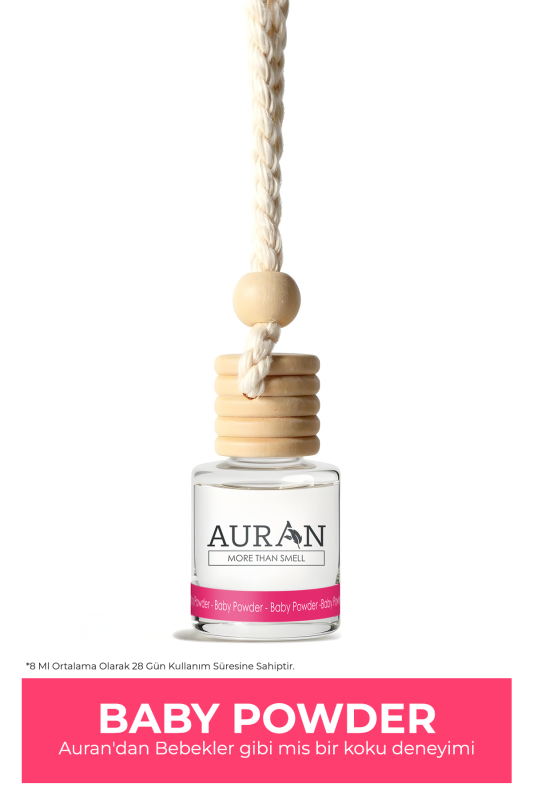 Baby Powder Oto Kokusu İp Askılı Araç Kokusu Uzun Süre Kalıcı Bebek Pudrası Araba Kokusu 8ml - 1