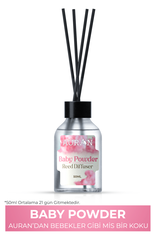 Bebek Pudrası Çubuklu Oda Kokusu Bambu Kokusu Baby Powder Reed Diffuser 50ml - 1