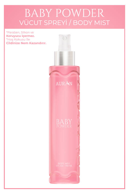Bebek Pudrası Parfümlü Kadın Vücut Spreyi Bebeksi ve Etkileyici Vücut Misti Body Mist Spray 150ml - 1