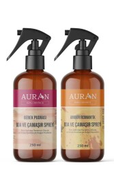 Auran Bebek Pudrası Ve Amber Romantik Oda Ve Çamaşır Spreyi Oda Kokusu Oda Spreyi 2'li Set 250ml - Auran