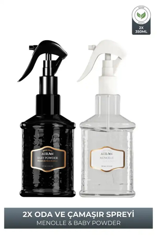 Auran Bebek Pudrası Ve Menolle Oda Ve Çamaşır Spreyi Oda Kokusu Oda Spreyi 2'li Set 350ml - Auran