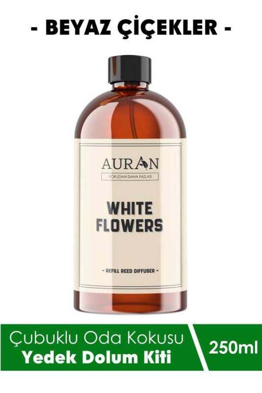 Beyaz Çiçekler Çubuklu Oda ve Ortam Kokusu Yedek Dolum Kiti Yedek Şişe White Flowers Refill 250ml - 1