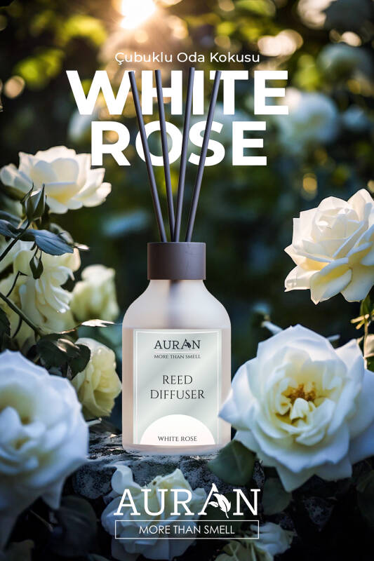 Beyaz Gül Çubuklu Oda Kokusu Bambu Kokusu White Rose Reed Diffuser 50ml - 10