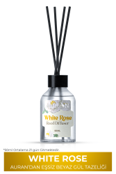Beyaz Gül Çubuklu Oda Kokusu Bambu Kokusu White Rose Reed Diffuser 50ml - 1