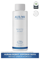 Beyaz Sabun Kokulu Akıllı Robot Süpürge Suyu, Mop Suyu Yüzey Temizleyici Robot Deterjanı 250ml - AURAN