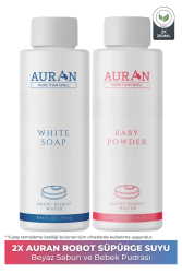 Auran Beyaz Sabun ve Bebek Pudrası Akıllı Robot Suyu, Robot Süpürge Deterjanı, Yüzey Temizleyici Set 250ml - Auran