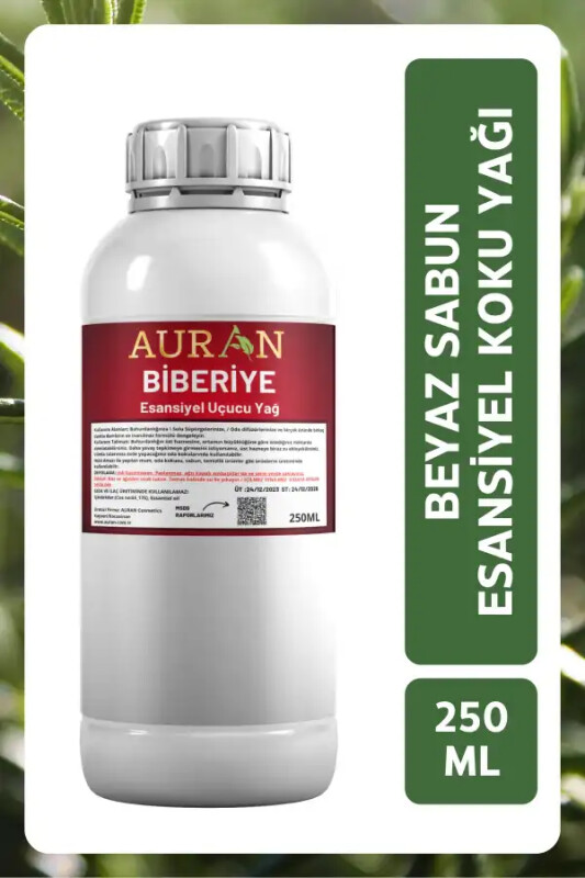 Auran Biberiye Esansiyel Uçucu Yağ Esans Koku Yağı Hobi Esans Mum Sabun Oda Kokusu 250ml - AURAN HANDMADE