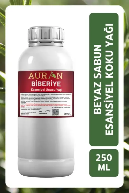 Auran Biberiye Esansiyel Uçucu Yağ Esans Koku Yağı Hobi Esans Mum Sabun Oda Kokusu 250ml - 1