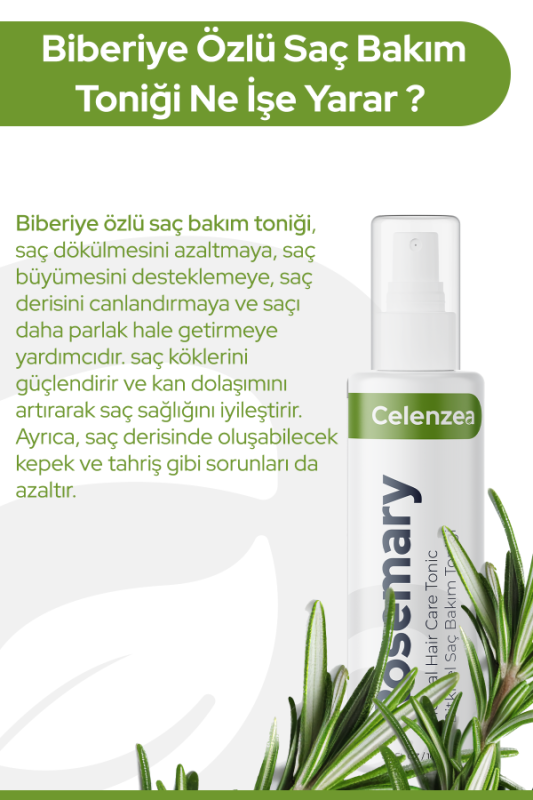 Biberiye Özlü Saç Bakım Toniği Saç Dökülme Karşıtı & Hızlı Saç Uzatma Etkili %100 Doğal Sprey 100ml - 4