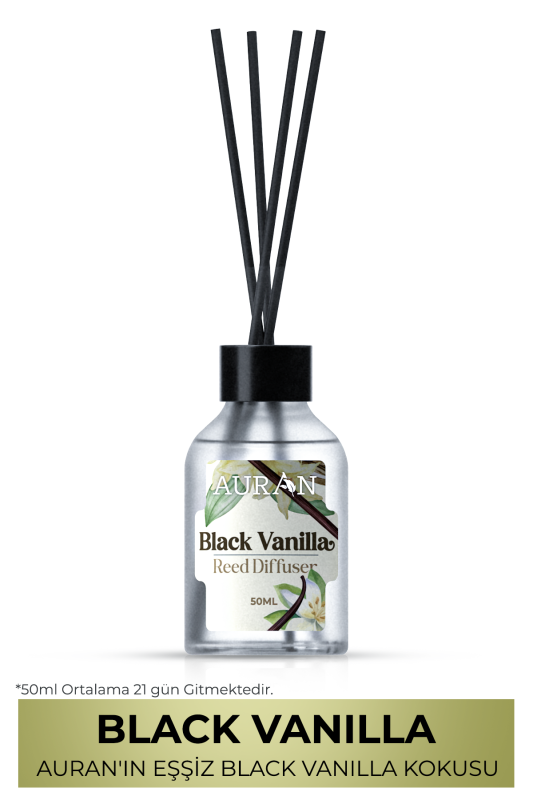 Black Vanilla Çubuklu Oda Kokusu Bambu Kokusu Black Vanilya Reed Diffuser 50ml - 1
