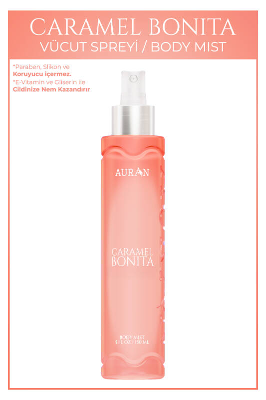 Caramel Bonita Parfümlü Kadın Vücut Spreyi Çekici ve Etkileyici Vücut Misti Body Mist Spray 150ml - 1