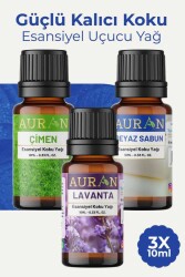 Auran Çimen, Beyaz Sabun, Lavanta Saf Esansiyel Uçucu Yağ Buhurdanlık Yağ Difüzör Esans Aroma 3x 10ml - Auran