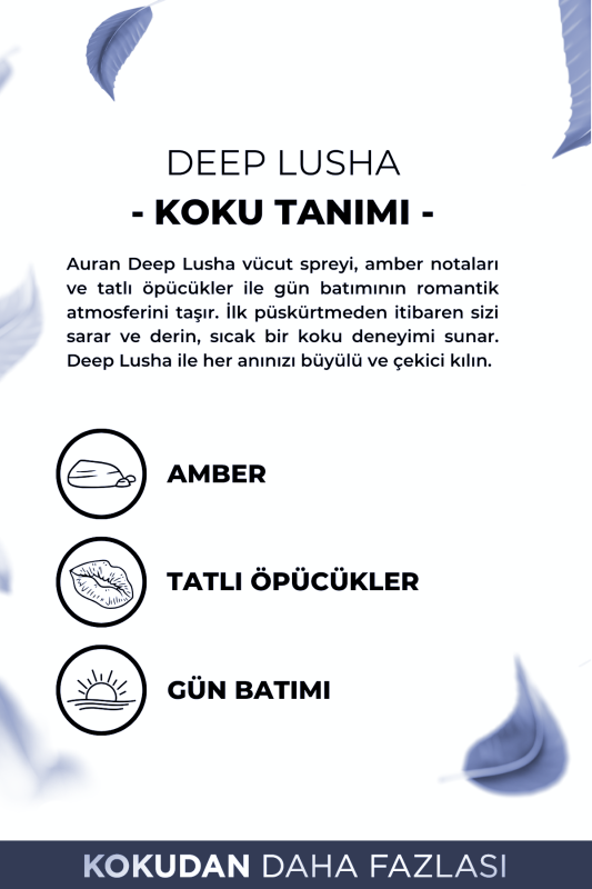 Deep Lusha Parfümlü Kadın Vücut Spreyi Vücut Kokusu Vücut Misti Body Mist Spray 150ml - 3