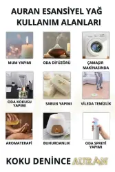 Auran Favori 10'lu Set Esansiyel Uçucu Yağ Buhurdanlık Yağı Hava Nemlendirici Aroma Difüzörü Kokusu Esans - 3