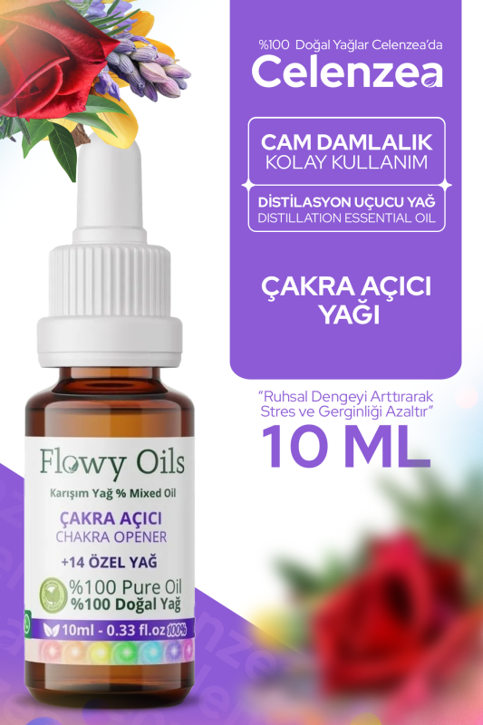 Flowy Oils Flowy Çakra Açıcı Doğal Özel Bakım Yağı %100 Saf Karışım Chakra Opener Mixed Oil 10ml - 1