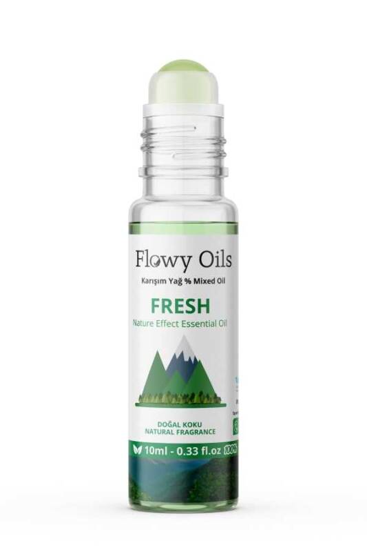 Flowy Oils Fresh Doğal Karışım Esansiyel Yağ Uçucu Yağ Karışımı Etkili Koku, Esans Doğal Roll-on 10ml - 2