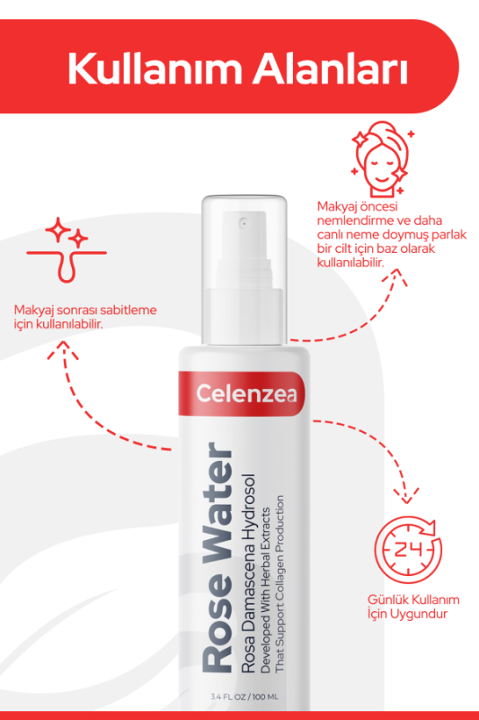 Gül Mayası Aydınlatıcı & Gözenek Sıkılaştırıcı Gül Suyu Cilt Yenileyici Gül Hidrosolü 100ml - 8
