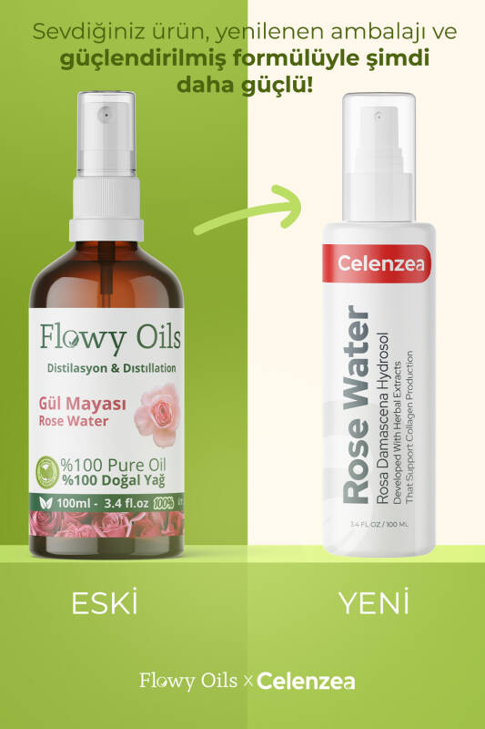 Gül Mayası Aydınlatıcı & Gözenek Sıkılaştırıcı Gül Suyu Cilt Yenileyici Gül Hidrosolü 100ml - 2