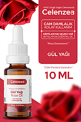 Gül Uçucu Yağı %100 Doğal Distilasyon Yağ, Cilt Elastikiyetini Artıran Bakım, Aydınlık ve Eşit Cilt Tonu Görünümü, Nemlendirici, Yüksek Dişil Enerji Frekansı, Aromaterapi, Rose Essential Oil (Rosa Damascena) 10ml - Celenzea