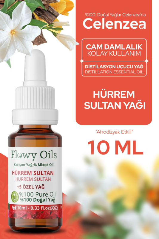 Flowy Oils Hürrem Sultan Doğal Özel Bakım Yağı %100 Saf Karışım Hürrem Aphro Mixed Oil 10ml - 1