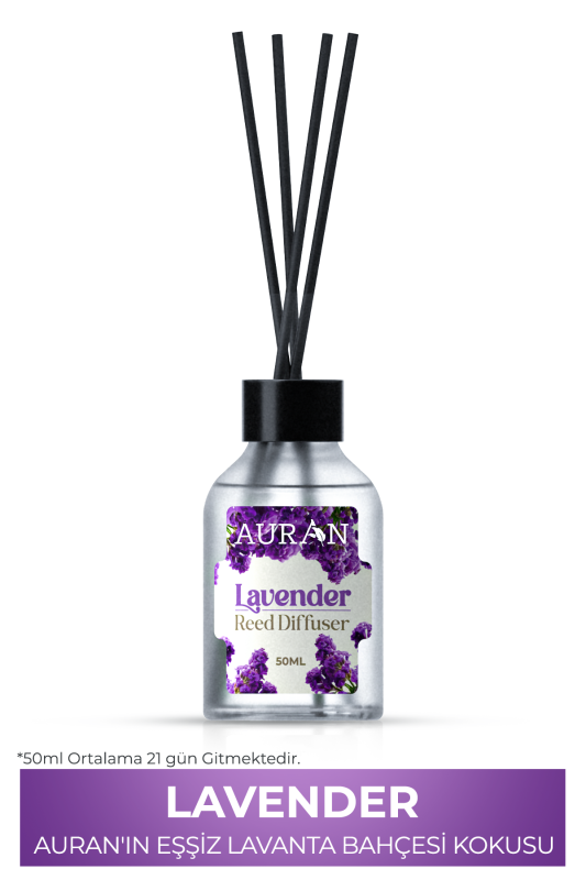 Lavanta Çubuklu Oda Kokusu Bambu Kokusu Lavender Reed Diffuser 50ml - 1