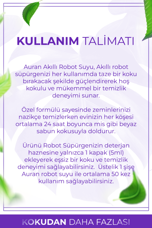 Lavanta Kokulu Akıllı Robot Süpürge Suyu, Mop Suyu Yüzey Temizleyici Robot Deterjanı 250ml - 5
