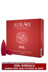 Auran Gül Kokulu Geri Akış Tütsüsü konik Tütsü Rose Backflow Incense Cones 10 Adet - 2